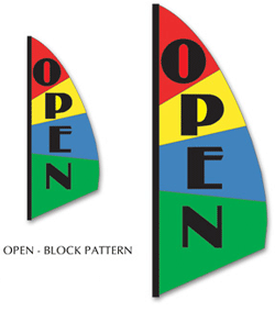 Open - 8.5 ft Block Feather Banner