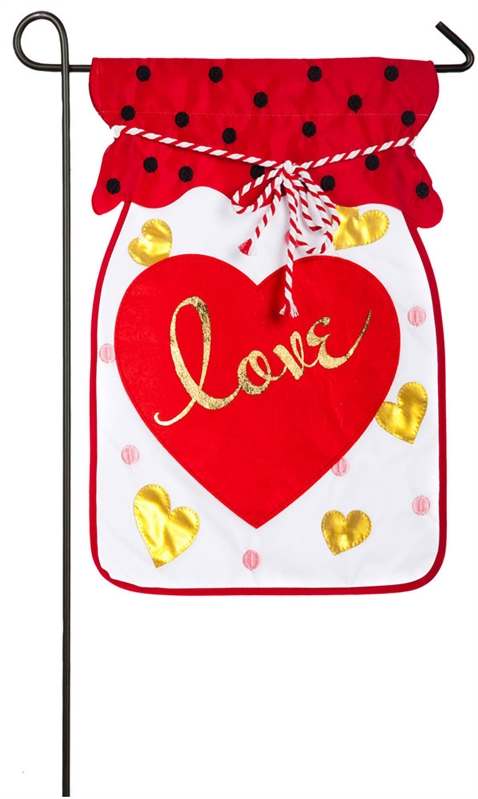 Valentine"s Garden Flag - Jar Of Love