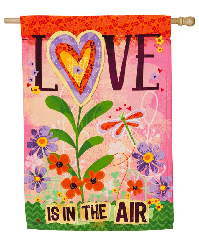 Valentine's House Flag - Love Is In The Air